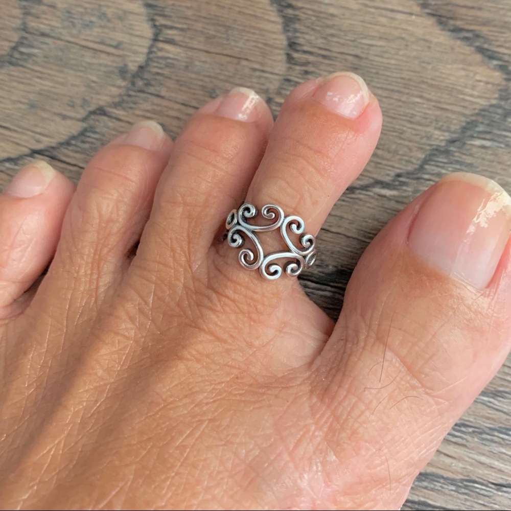 Sterling Silver Swirly Toe Ring, Swirl Ring